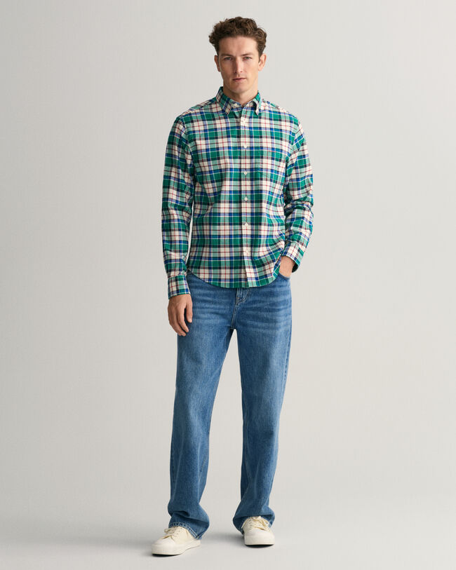 Regular fit ternet Oxford skjorte