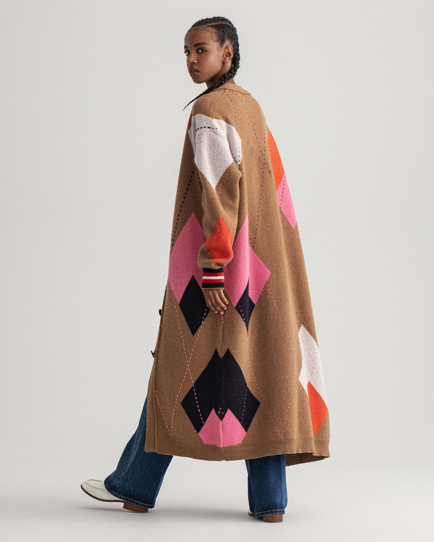 Lang argyle cardigan