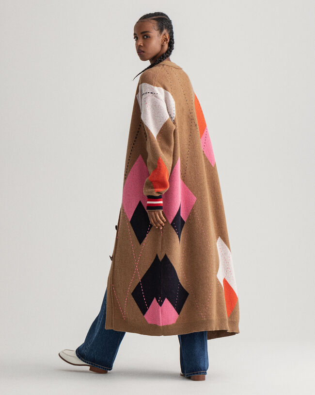 Lang argyle cardigan