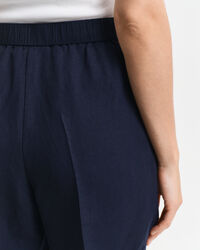 Relaxed fit pull-on shorts i hørblanding