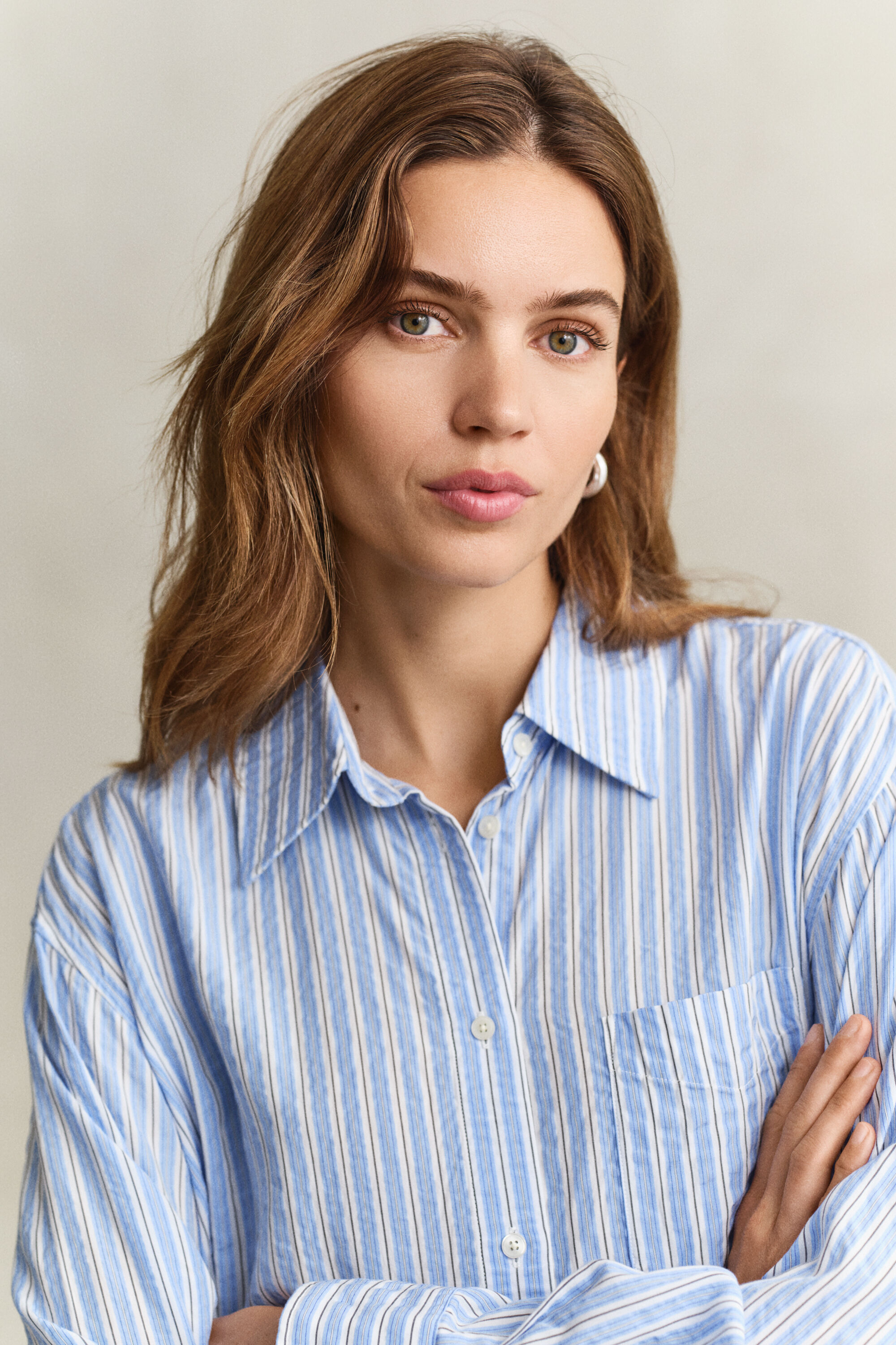 Seersucker-skjorteskjorte med striber