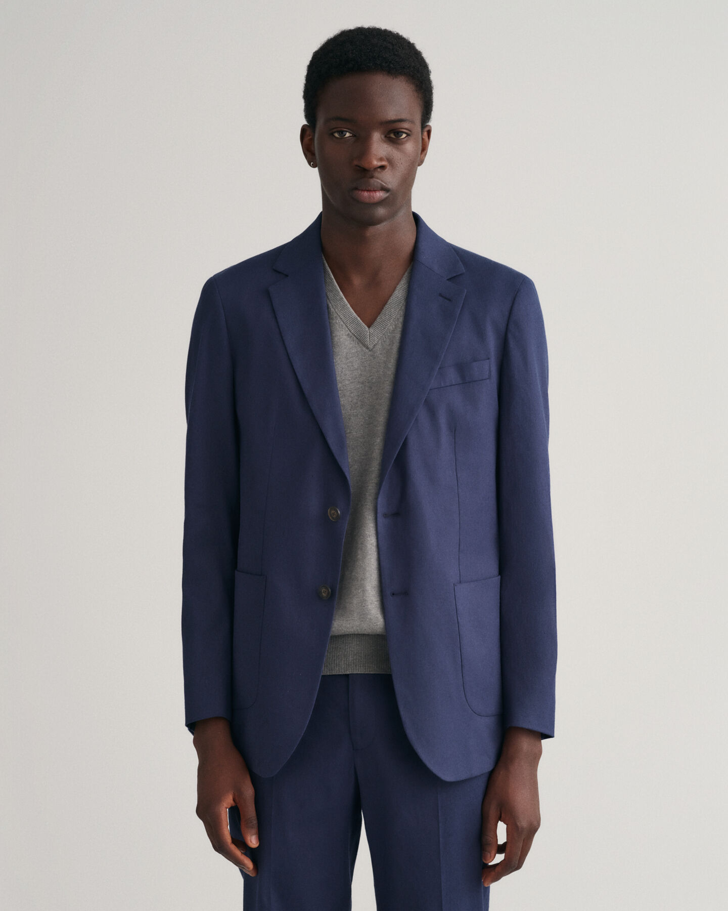 Jakkesæt-blazer af hør og bomuld