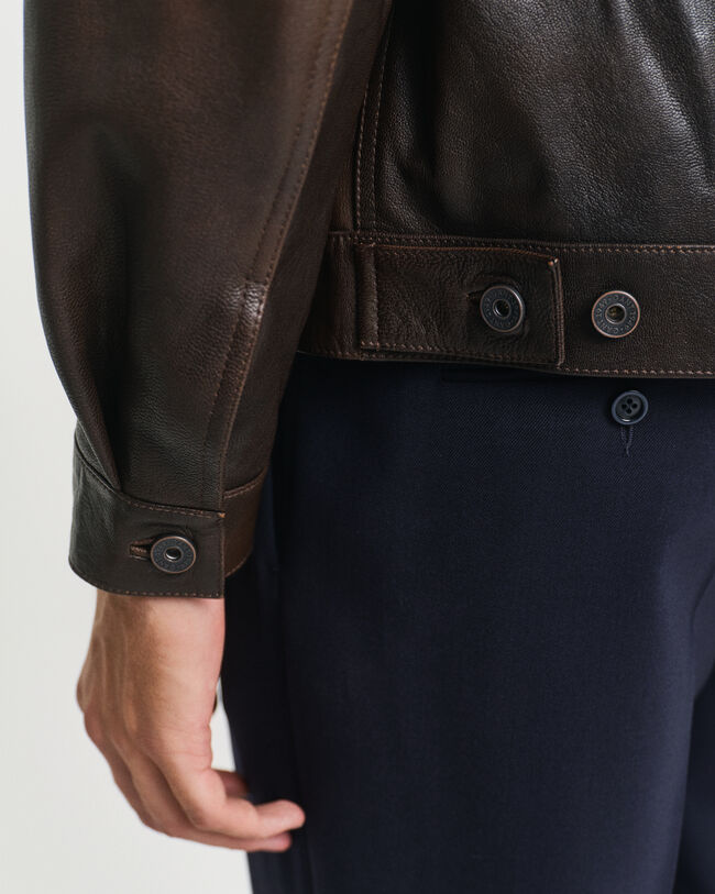 Trucker-jakke i læder