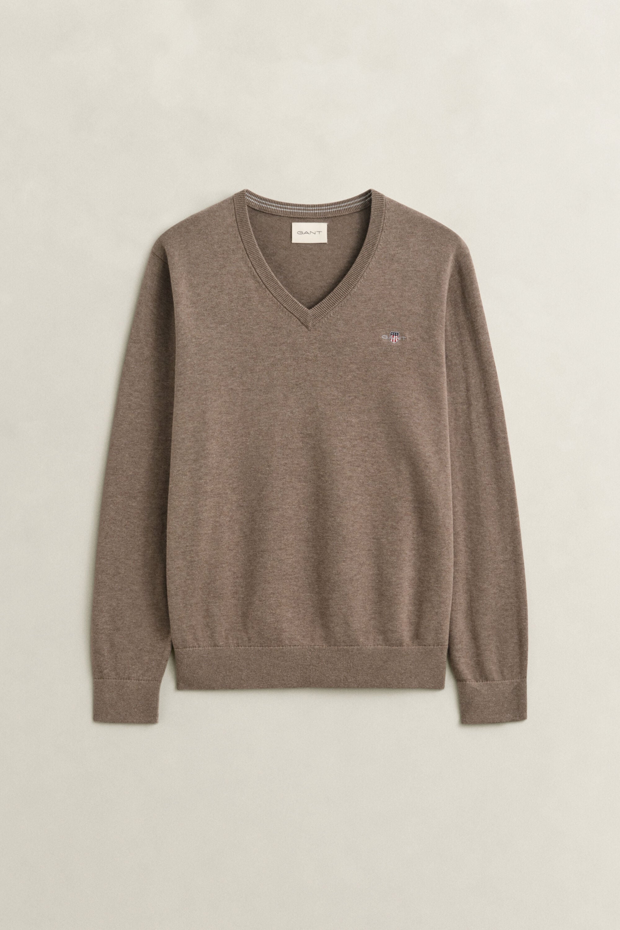 Klassiske sweater i bomuld med V-hals