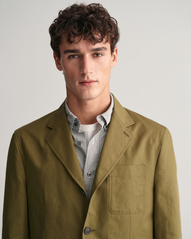 Regular fit blazer af bomuld