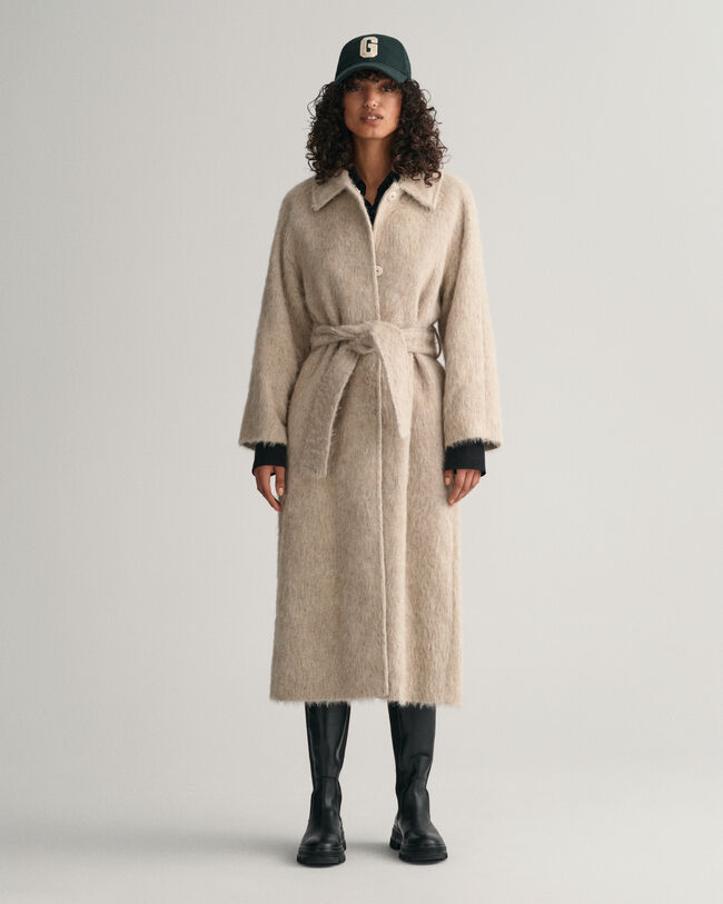 Bilfrakke med lodden tekstur