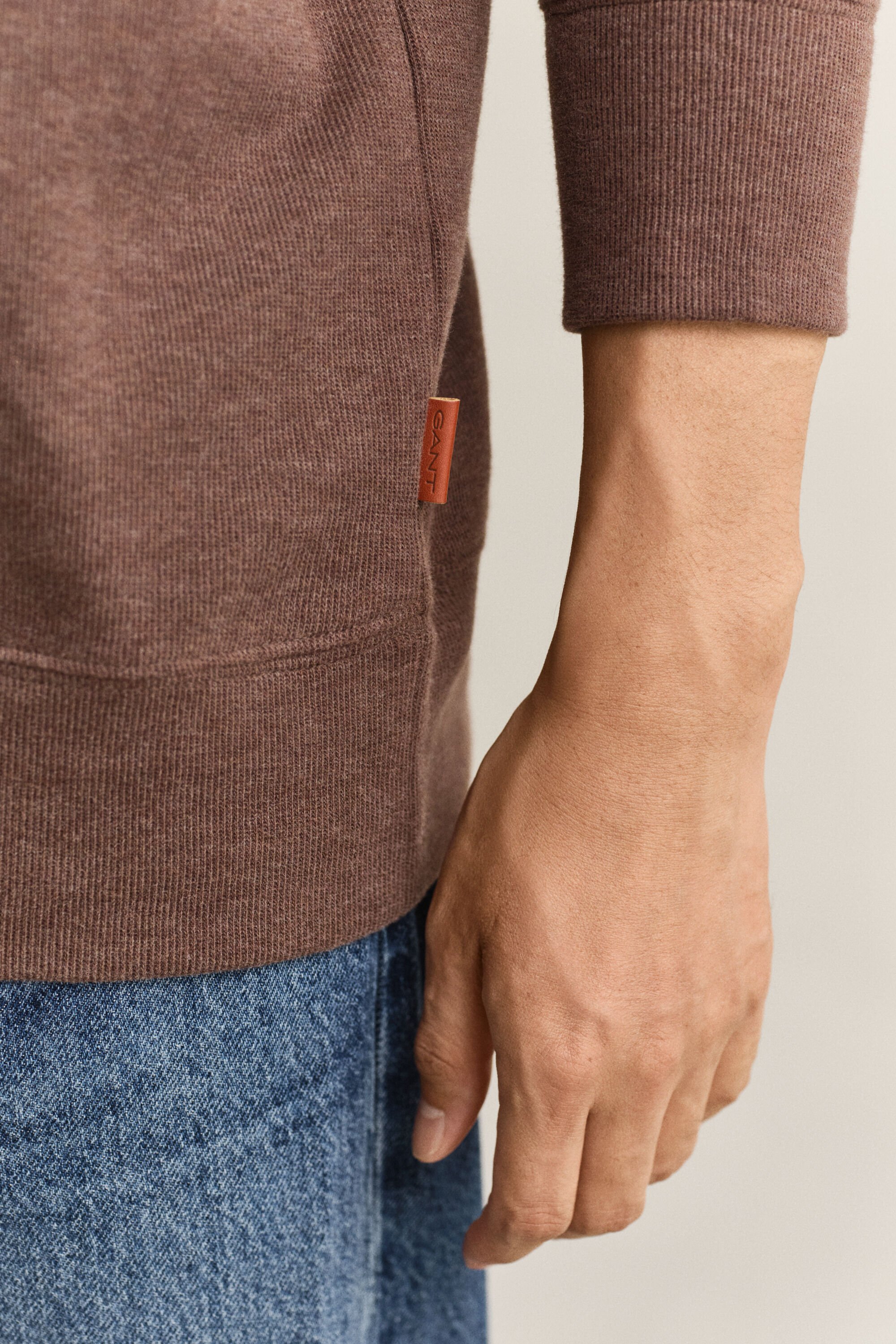 Sacker Rib sweatshirt med halv lynlås