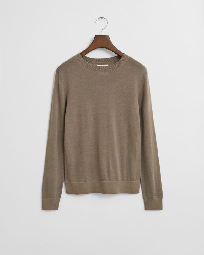 Crewneck sweater af ekstra fin merinould