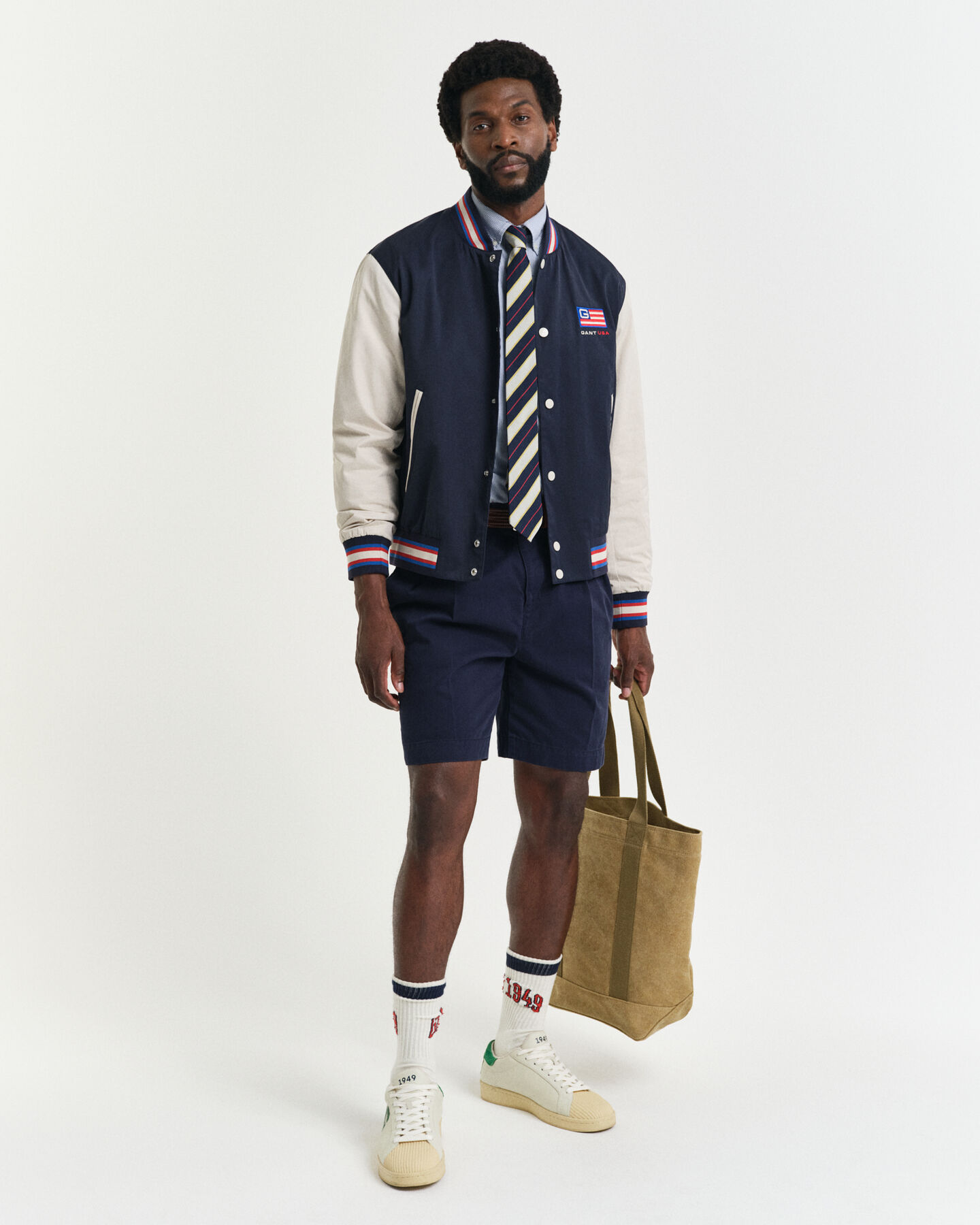 Relaxed fit chinoshorts af bomuldstwill