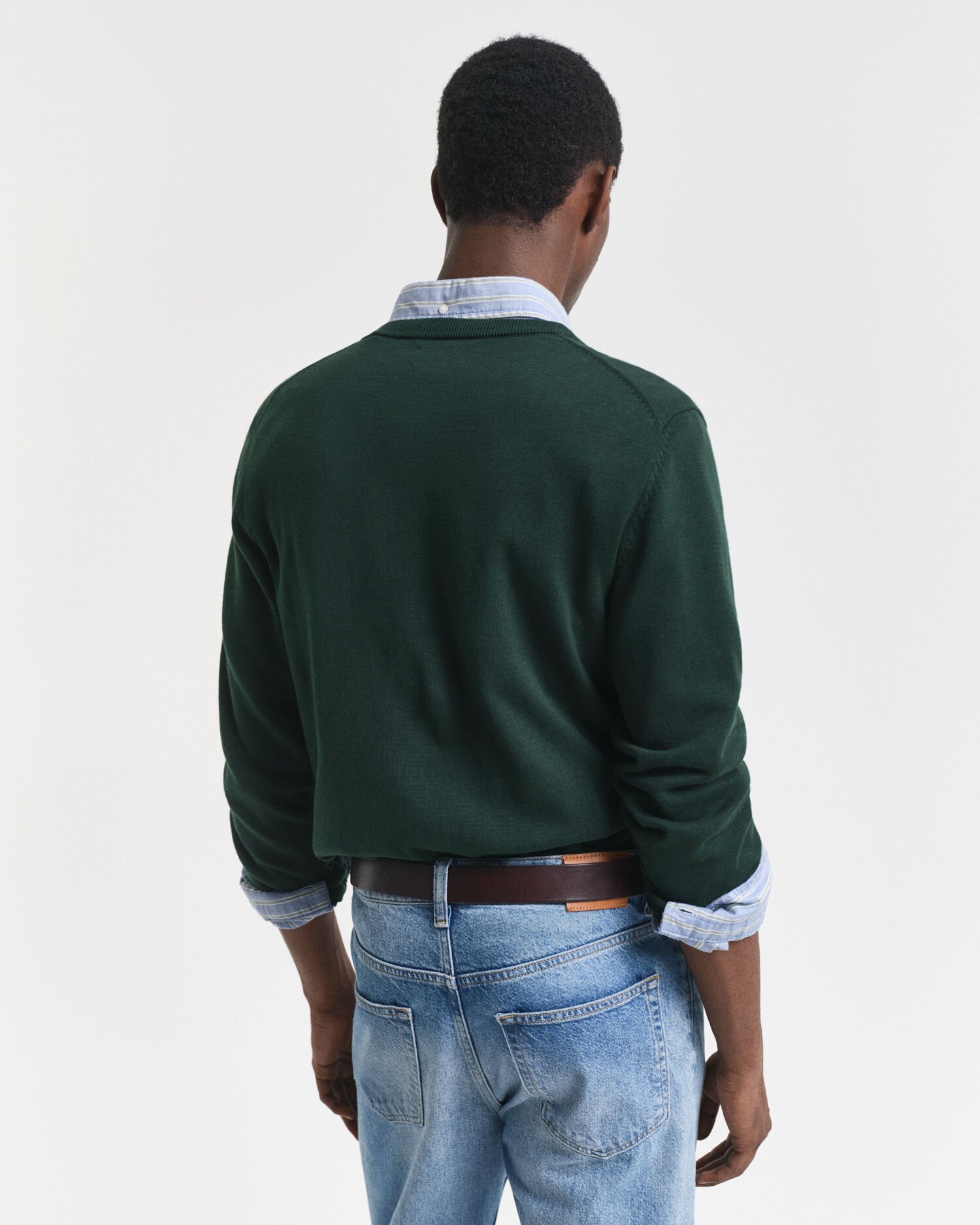 Klassiske sweater i bomuld med V-hals