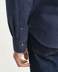 Regular fit melange flannelskjorte