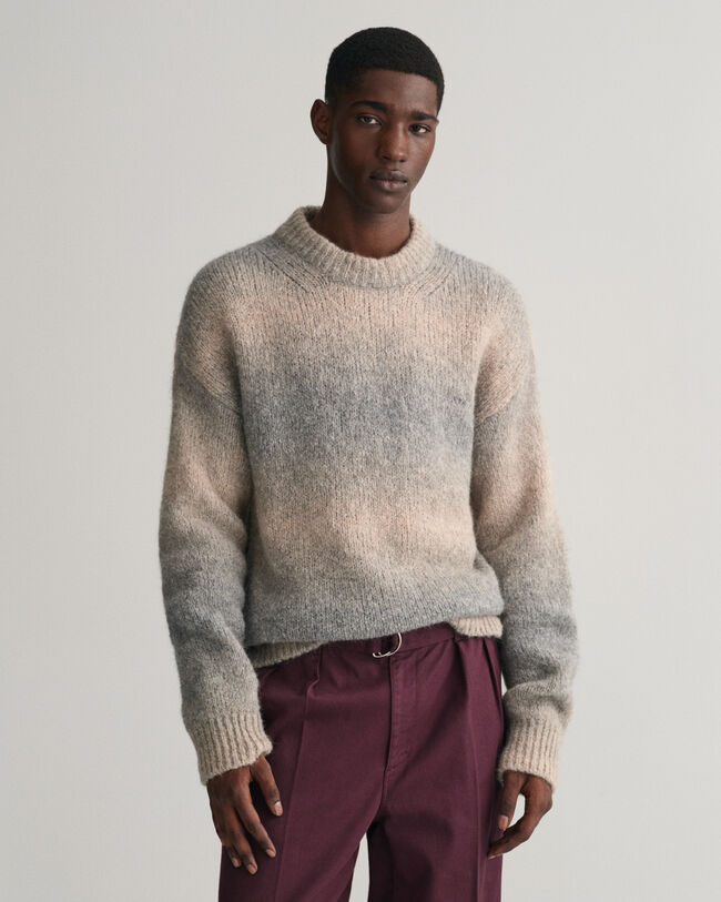 Ombr&eacute; crewneck sweater af bl&oslash;d uld