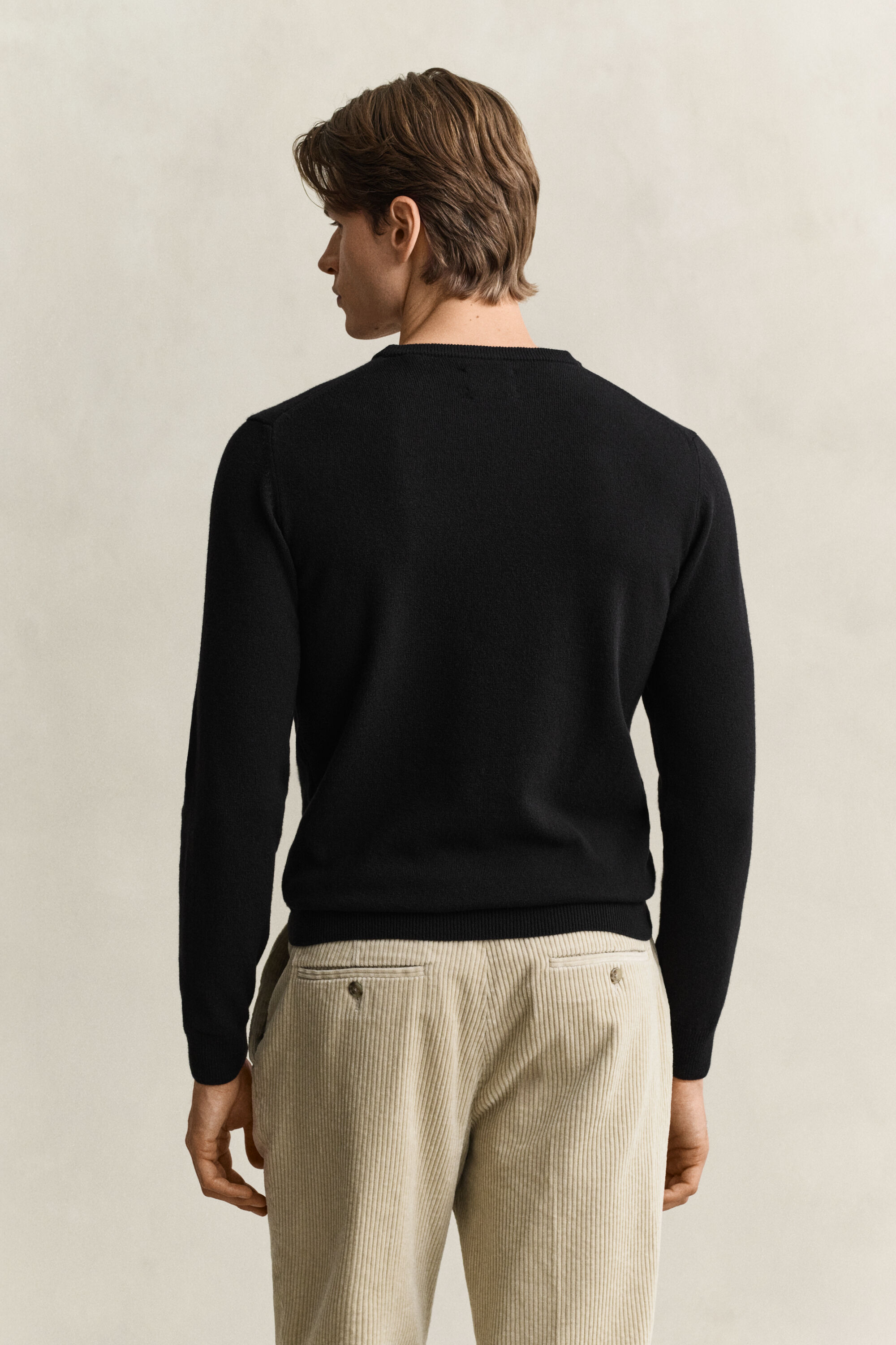 Crewneck sweater i lammeuld
