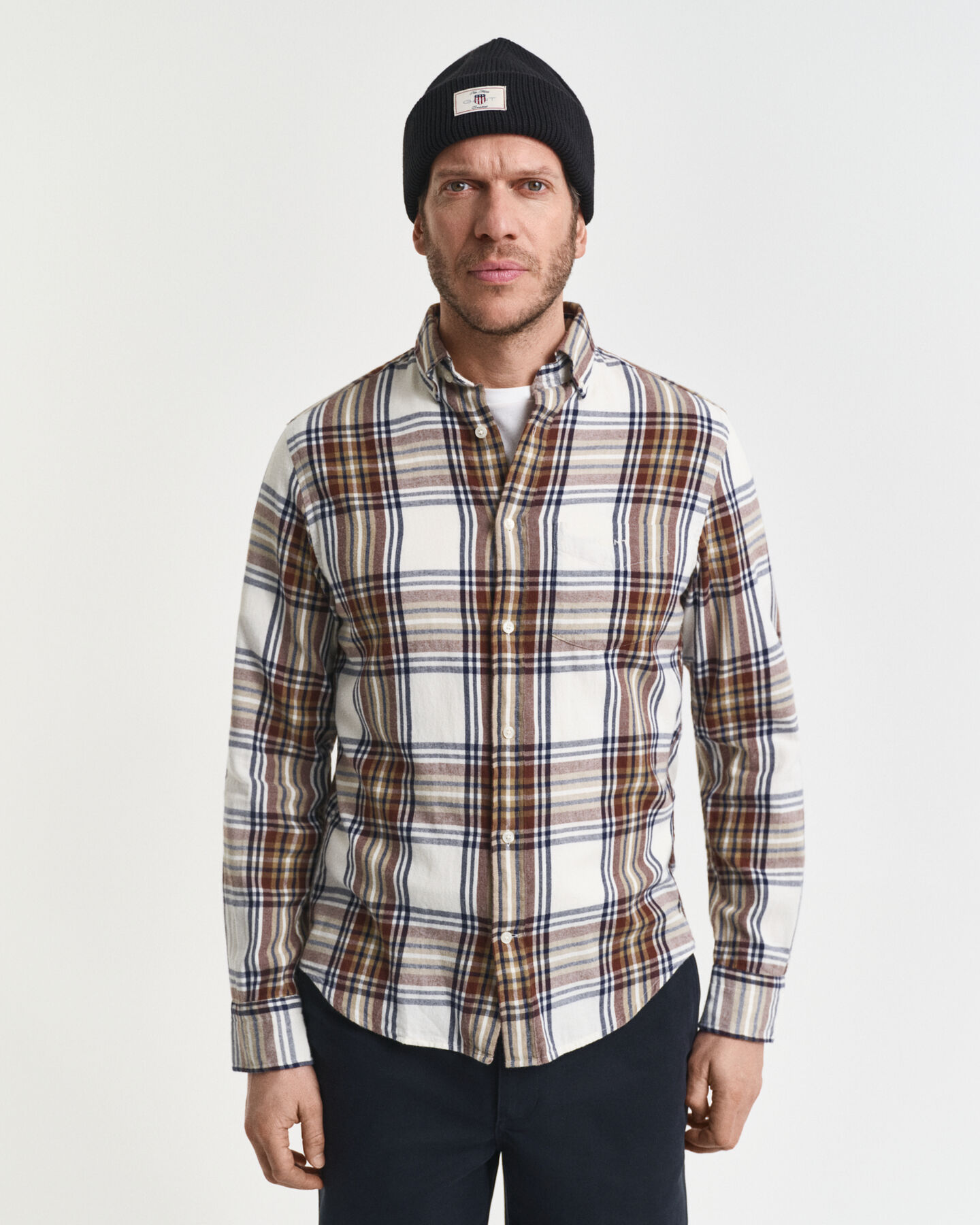Regular fit Windblown flannelskjorte med tern