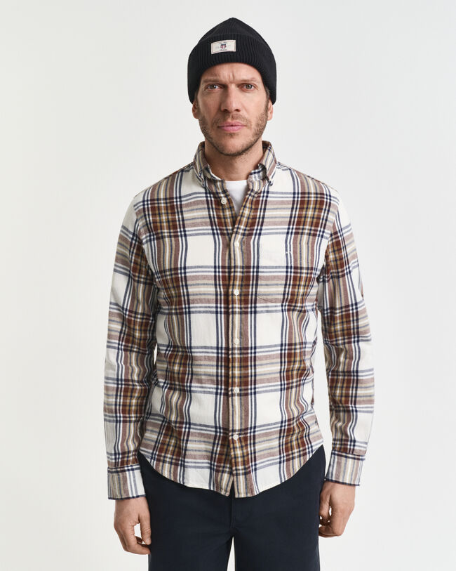 Regular fit Windblown flannelskjorte med tern