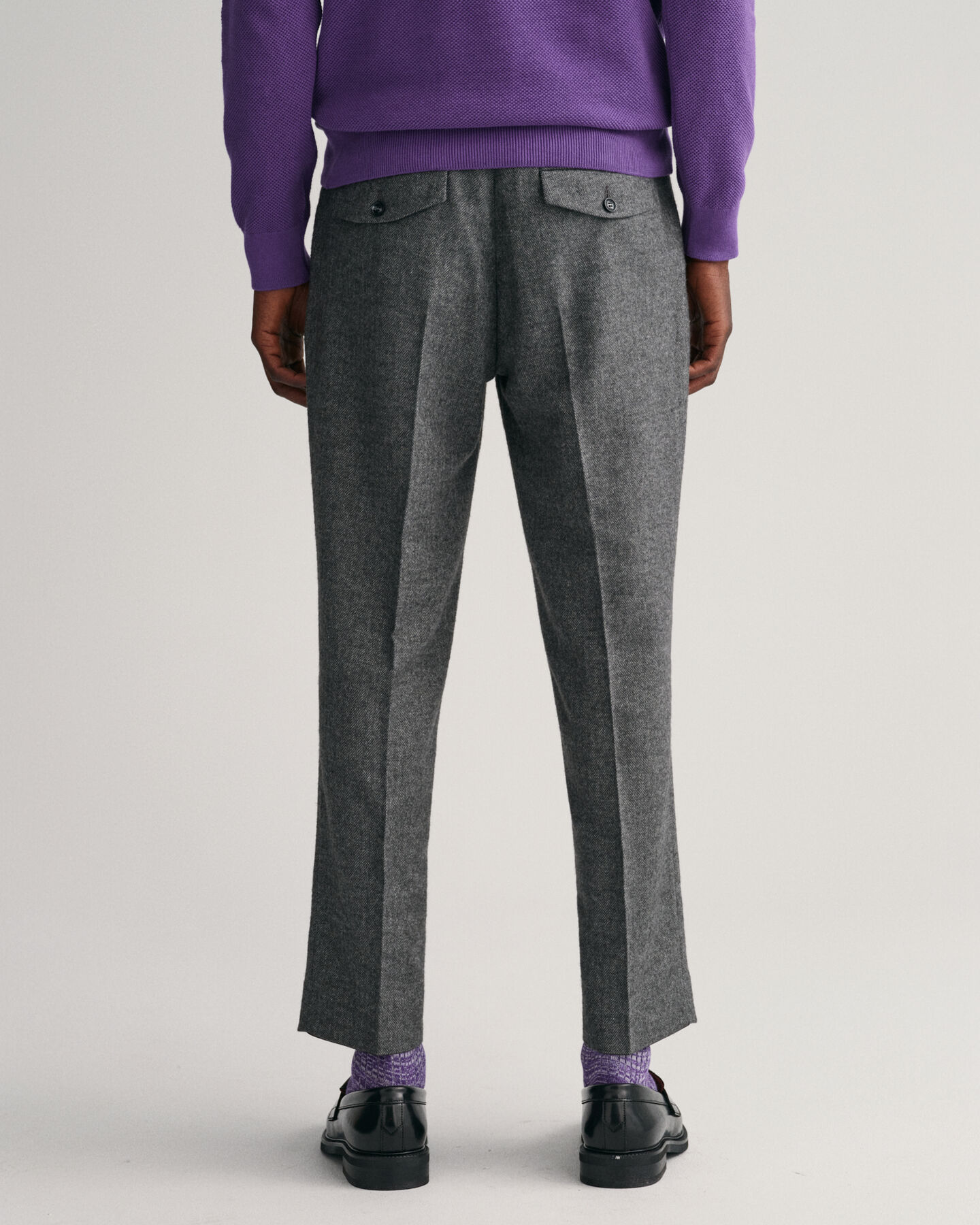 Tilspidsede sildebensmønstrede bukser