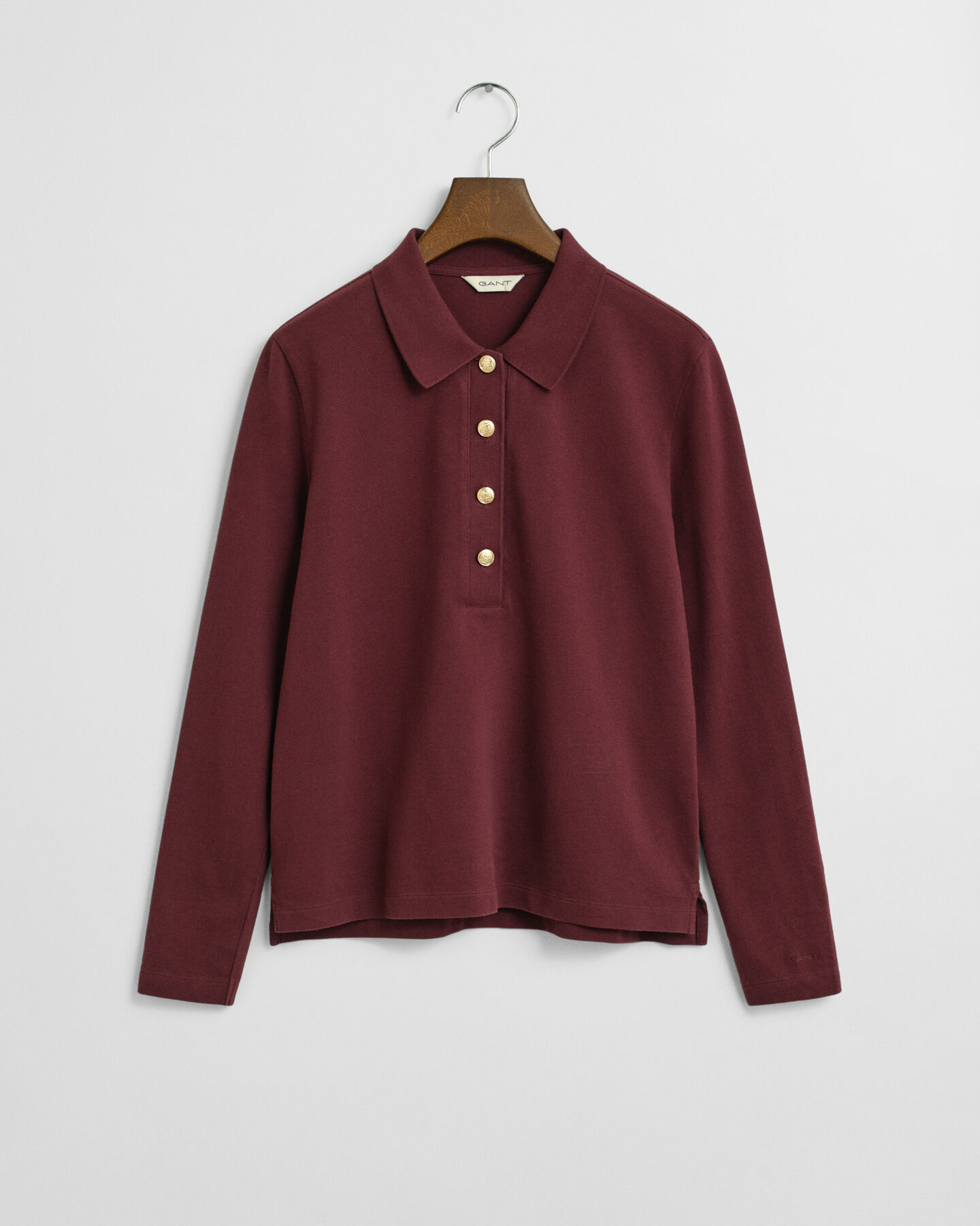 Langærmet piqué poloskjorte