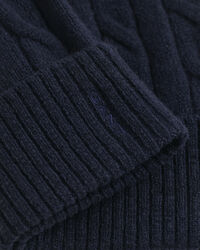 Kabelstrikket beanie i uld