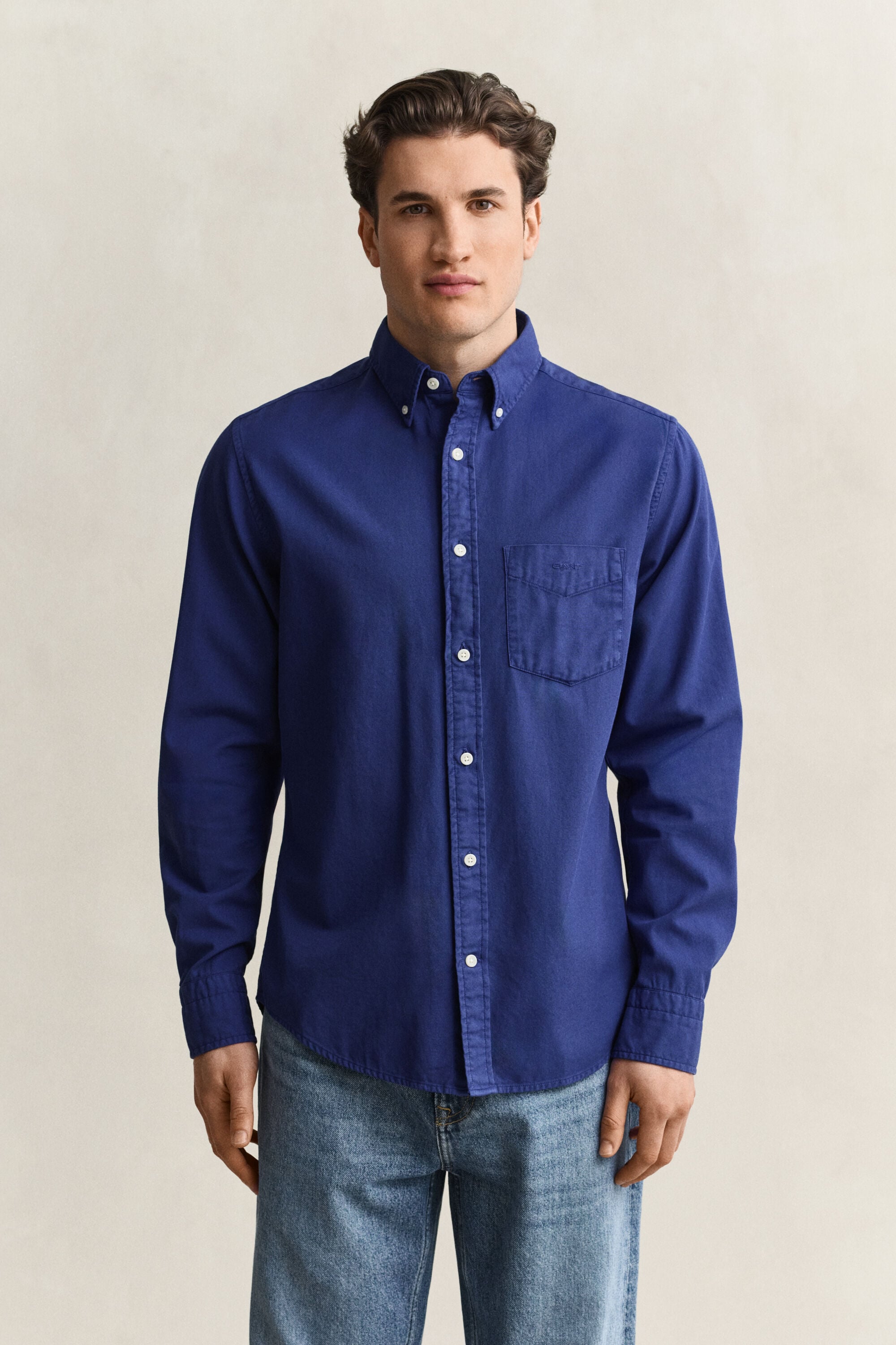 Regular fit skjorte af twill