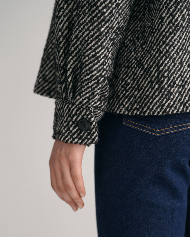 Mønstret kort uldjakke