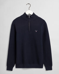 Triangle Texture sweater med halv lynlås