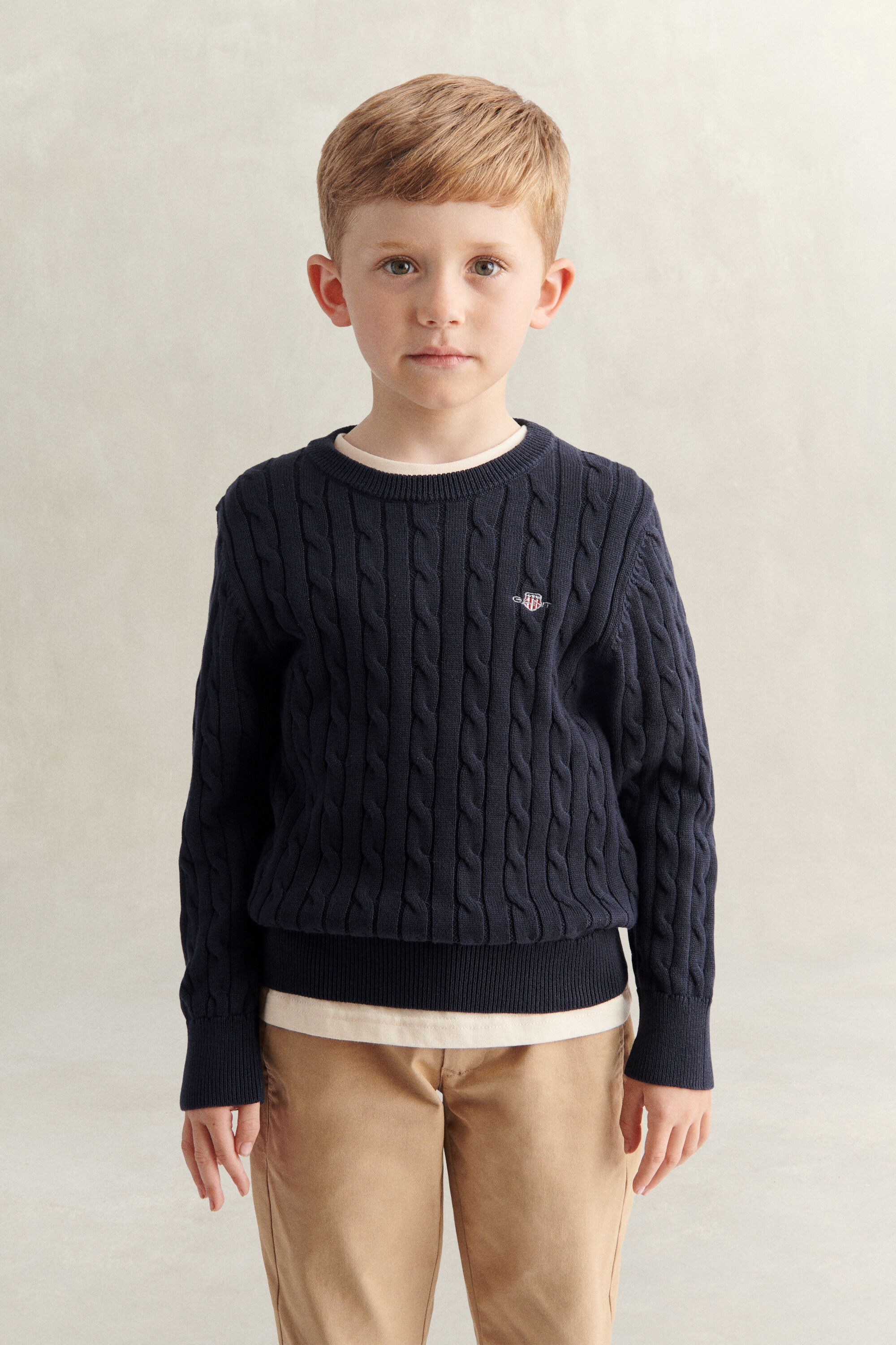 Boys Shield kabelstrikket sweater