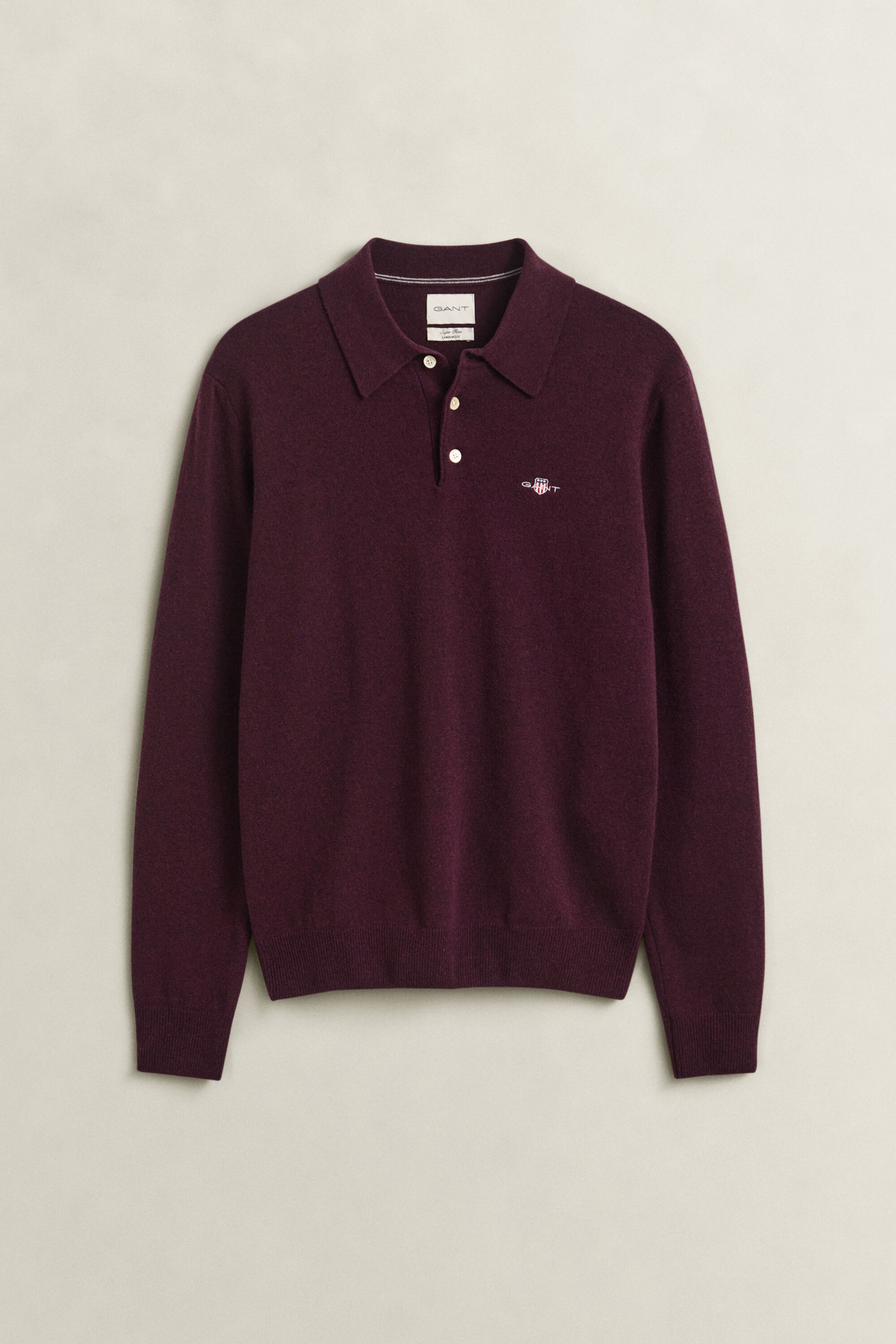 Polosweater af ekstra fin lammeuld