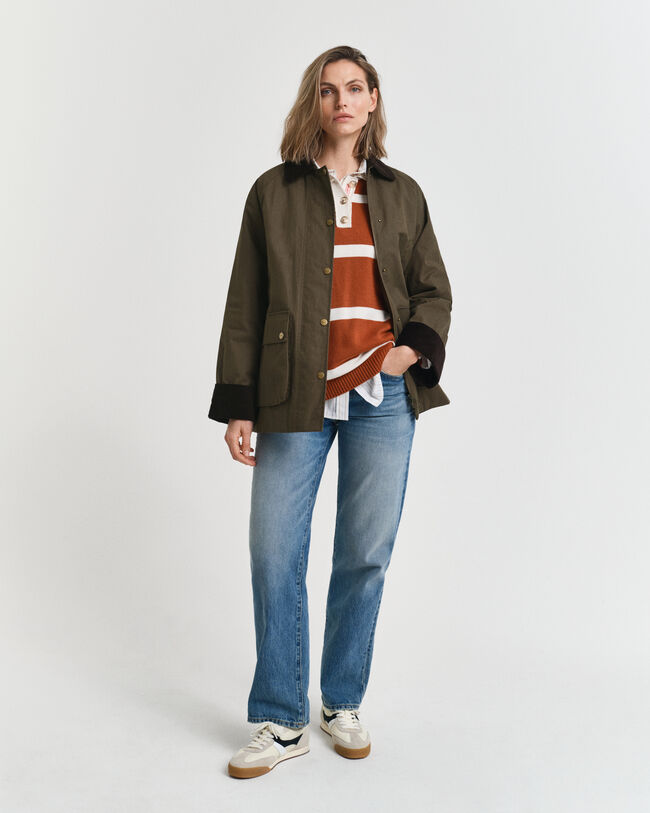 Vokset bomuldsfrakke