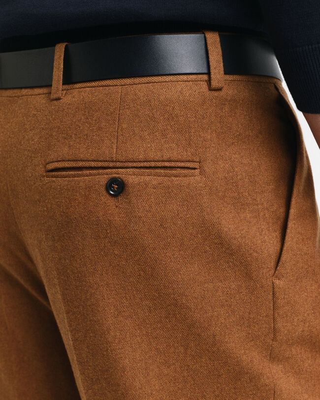 Relaxed fit jakkesæt-bukser af uld-flannel