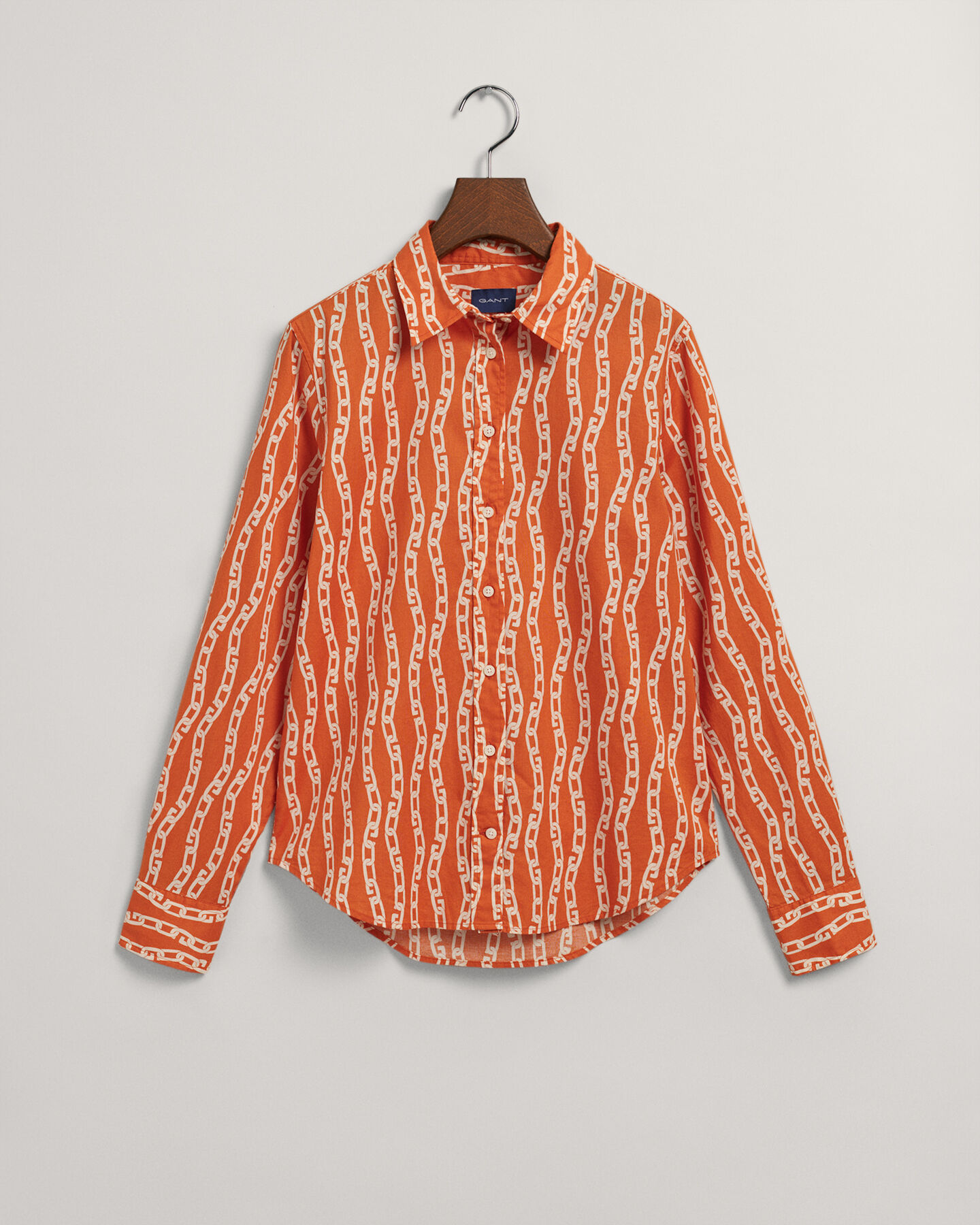 Regular fit skjorte af bomuldsvoile med Chain-tryk