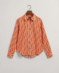 Regular fit skjorte af bomuldsvoile med Chain-tryk