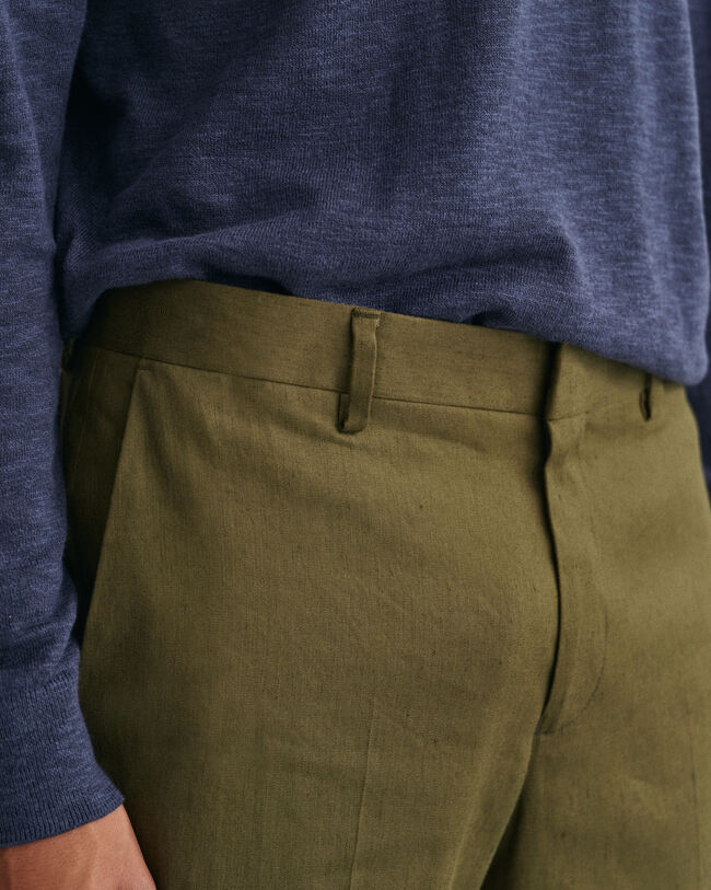 Jakkes&aelig;t-bukser af h&oslash;r og bomuld