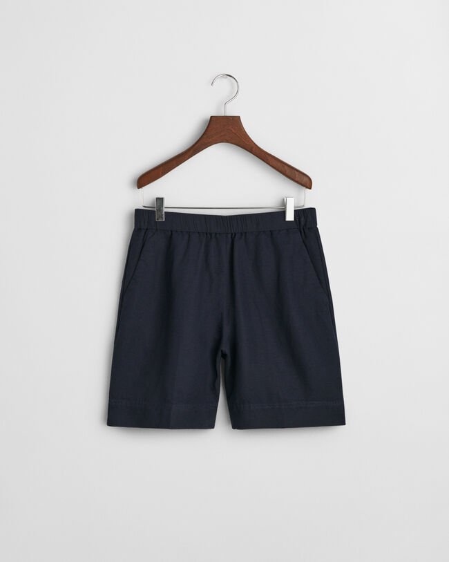 Relaxed fit pull-on shorts i hørblanding