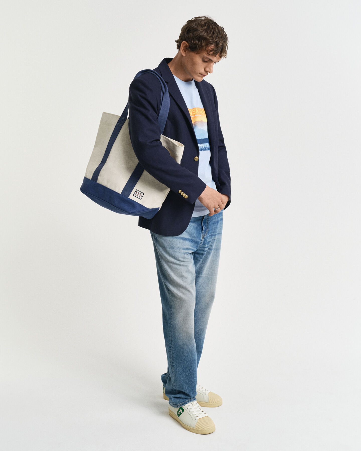 Graphic T-shirt med GANT USA sejlads-tryk