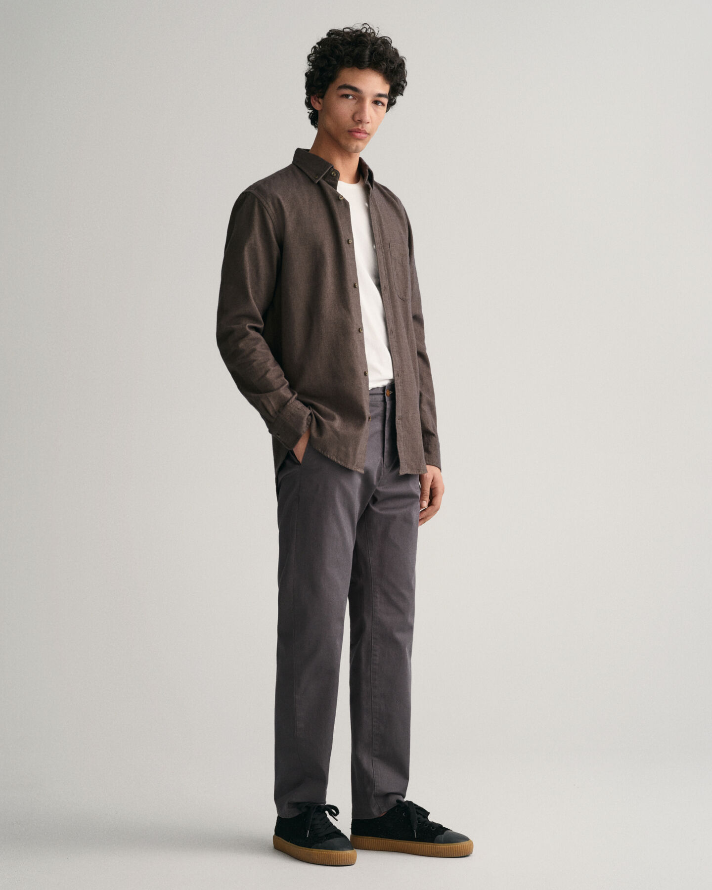 Regular fit sildebensmønstret flannelskjorte