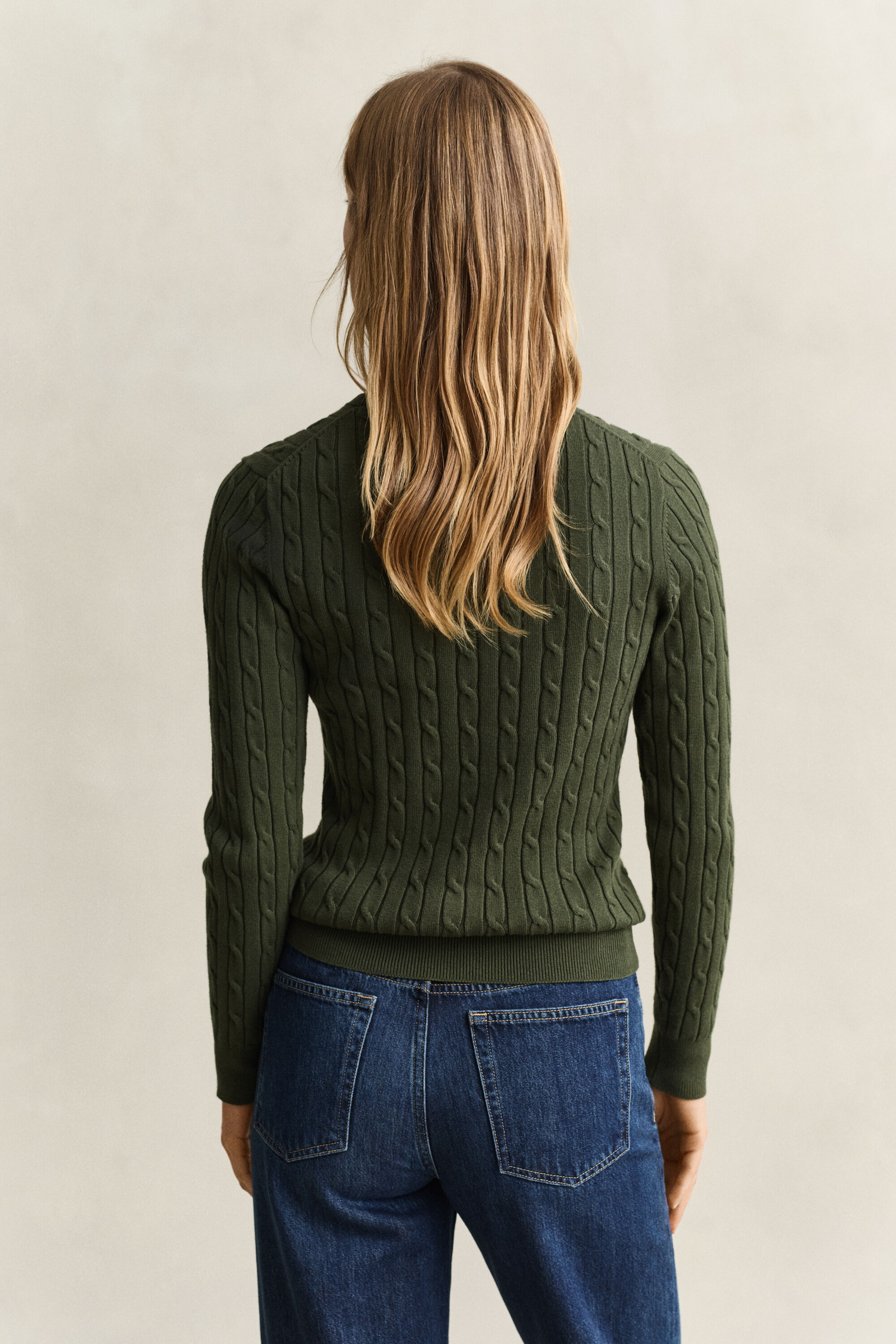 Classic sweater med kabelstrik