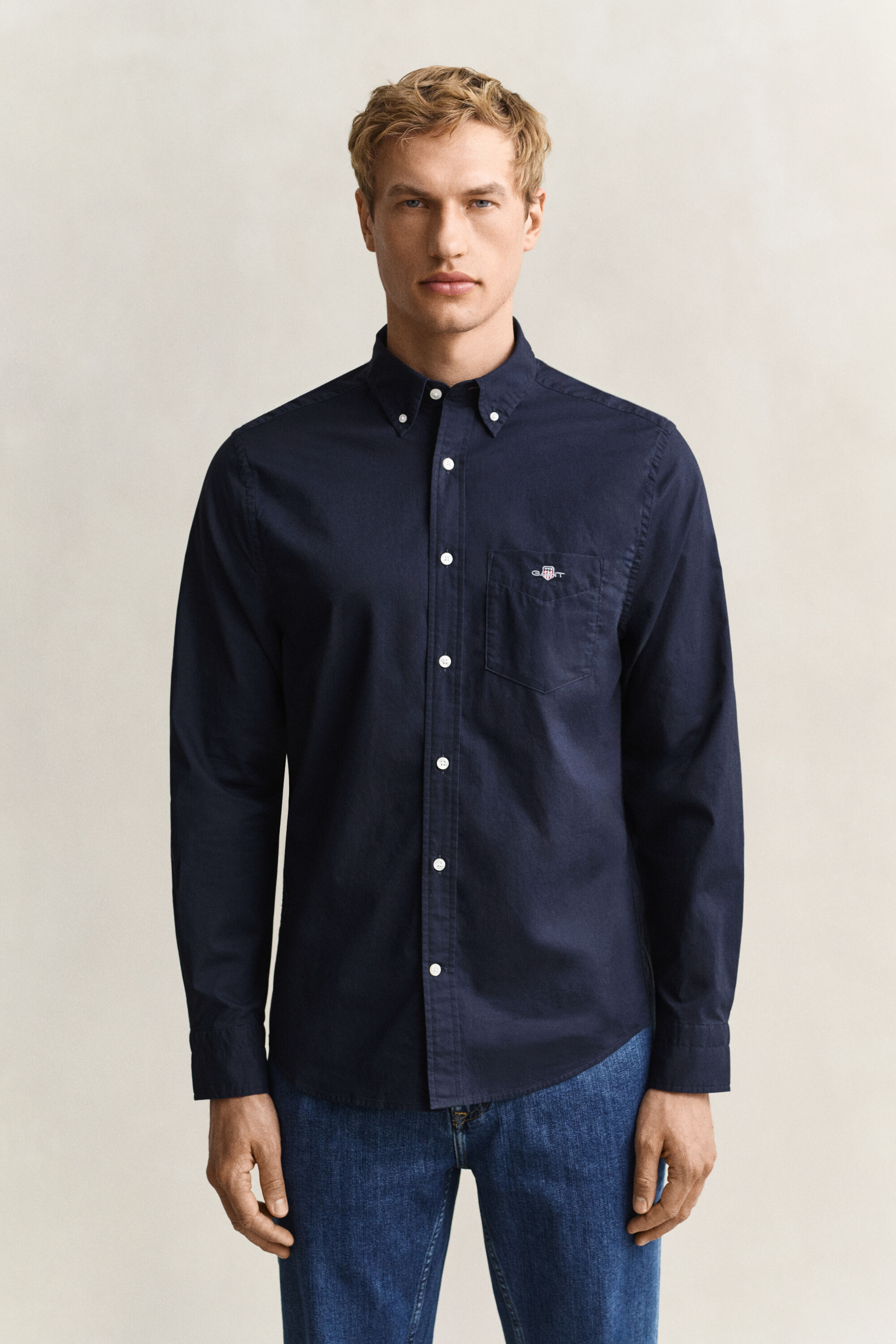 Regular fit klassisk poplin-skjorte