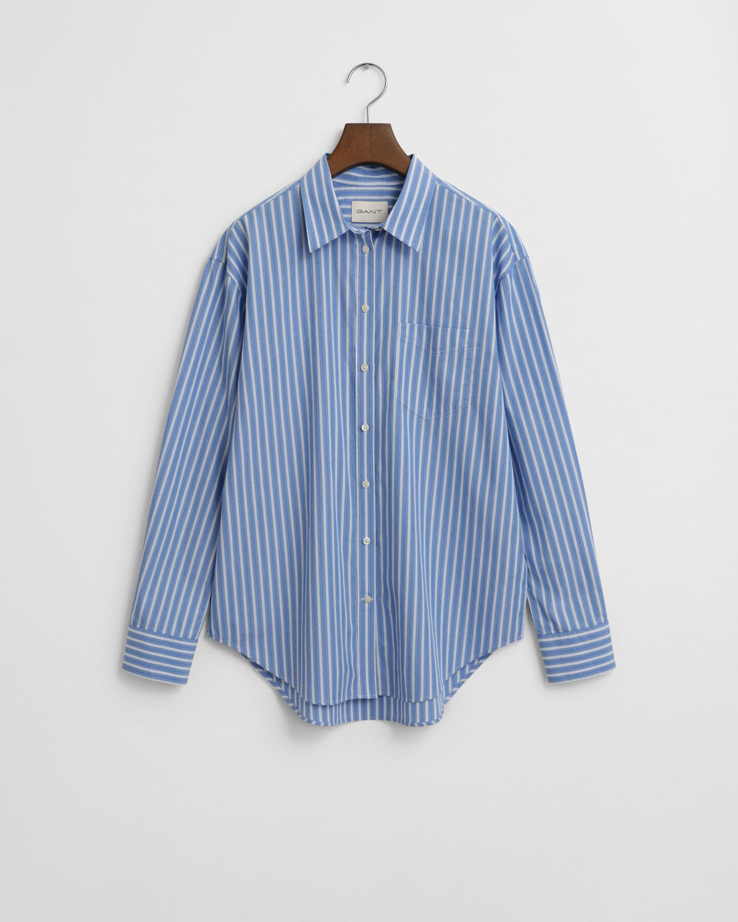 Relaxed fit klassisk stribet poplin-skjorte