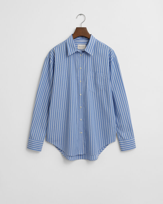 Relaxed fit klassisk stribet poplin-skjorte