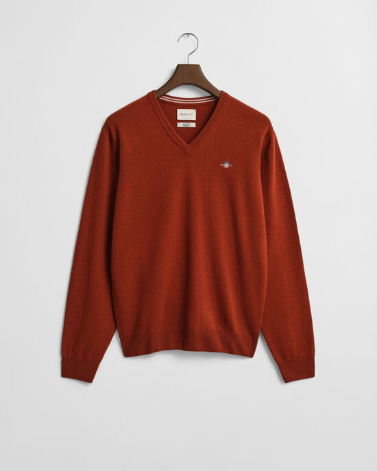 Sweater med V-hals af ekstra fin lammeuld