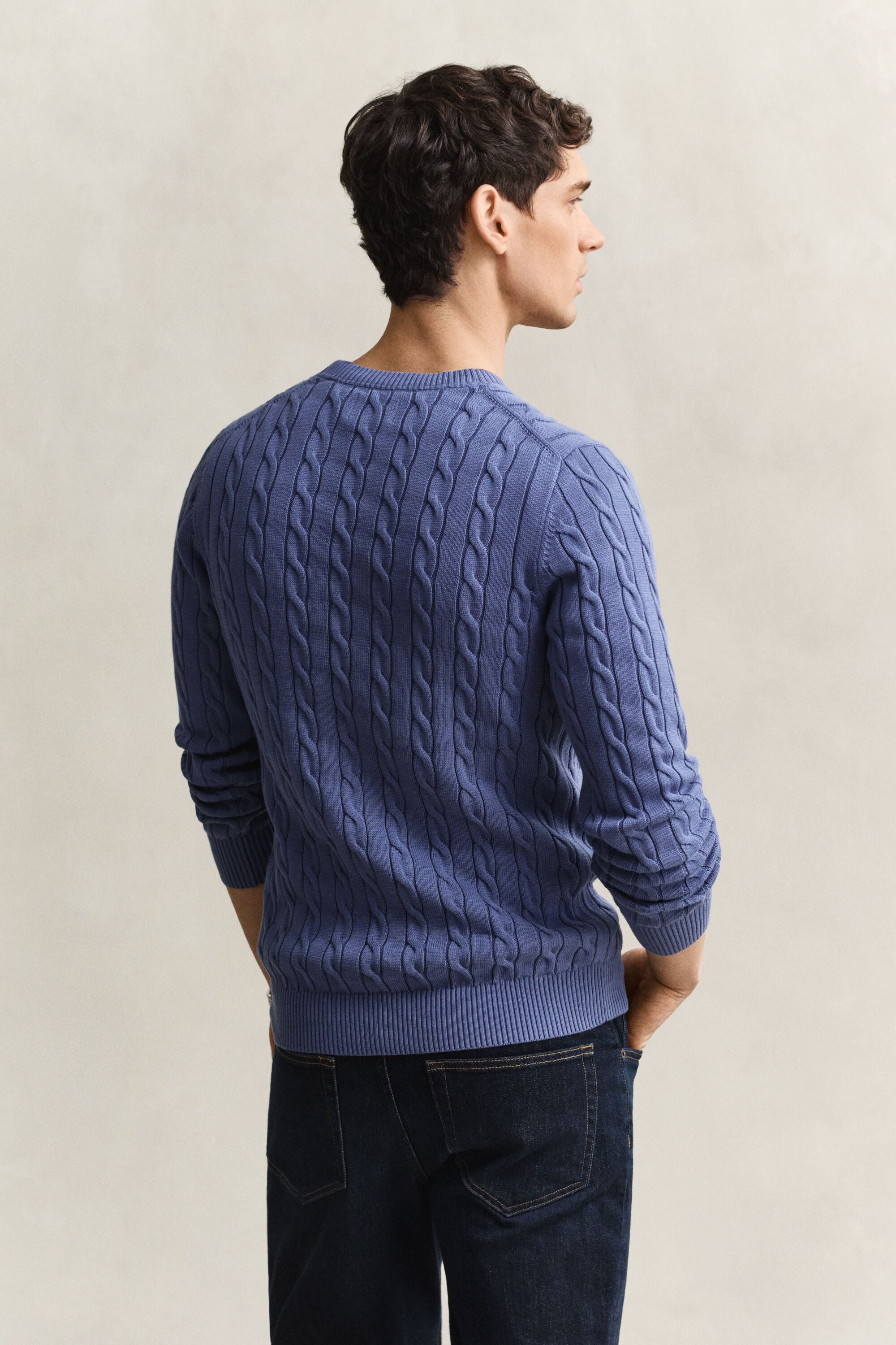 Classic sweater med kabelstrik