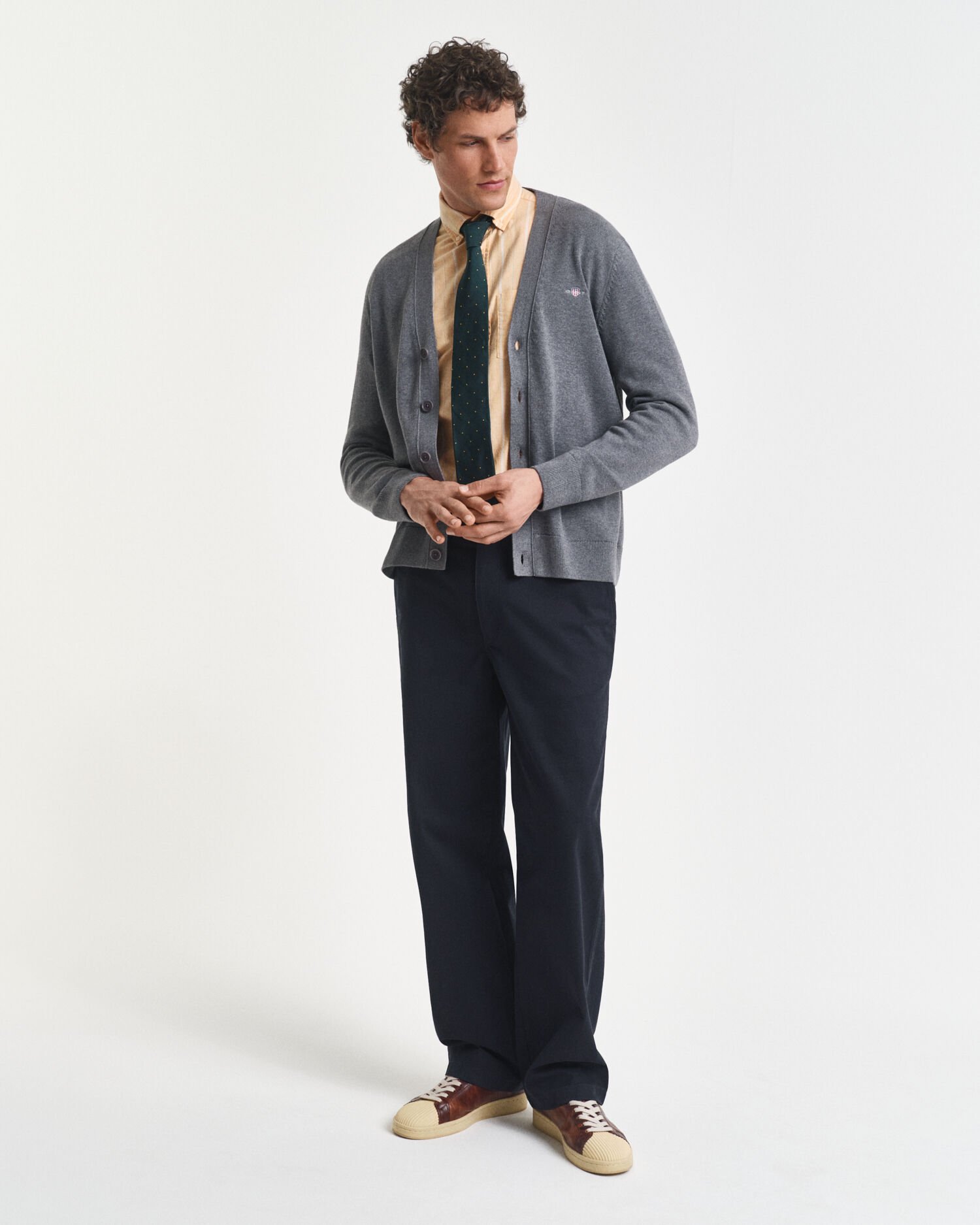 Afslappet cardigan i bomuld