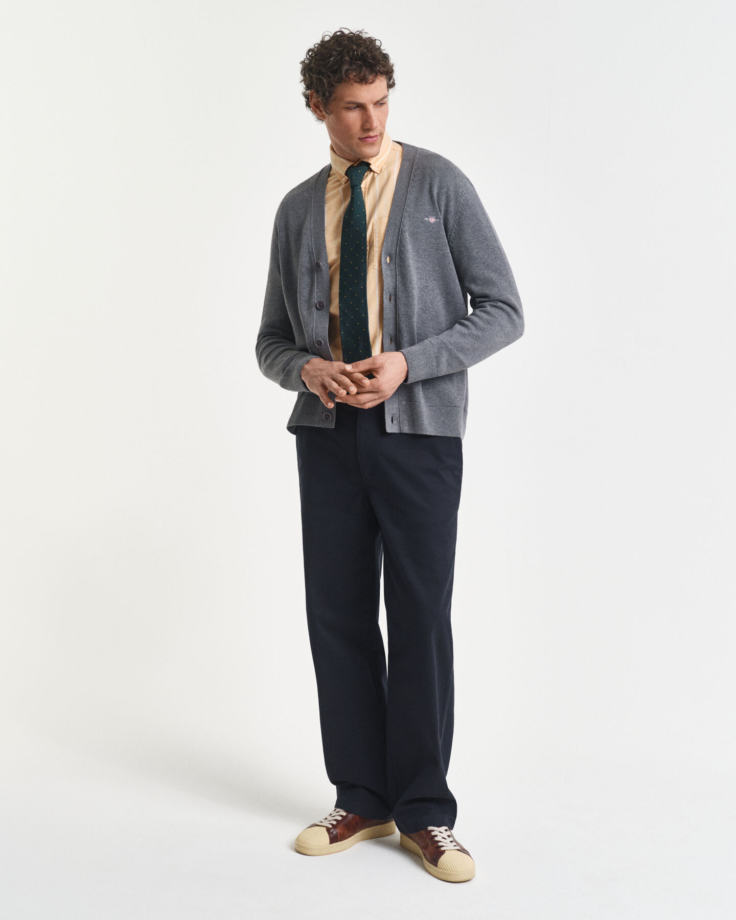 Afslappet cardigan i bomuld