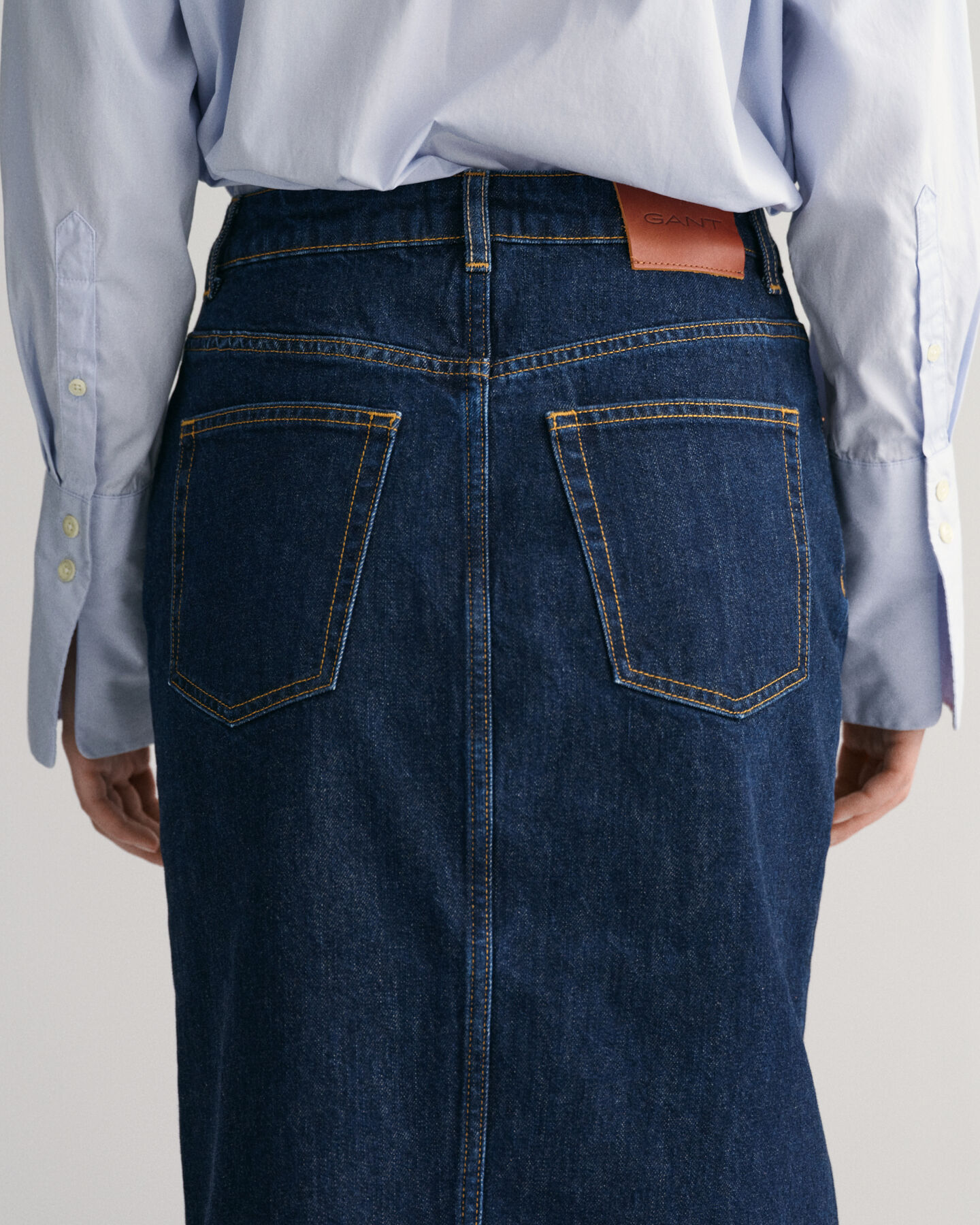 Denim pencil-nederdel