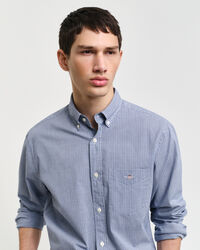 Regular fit Micro gingham poplin skjorte
