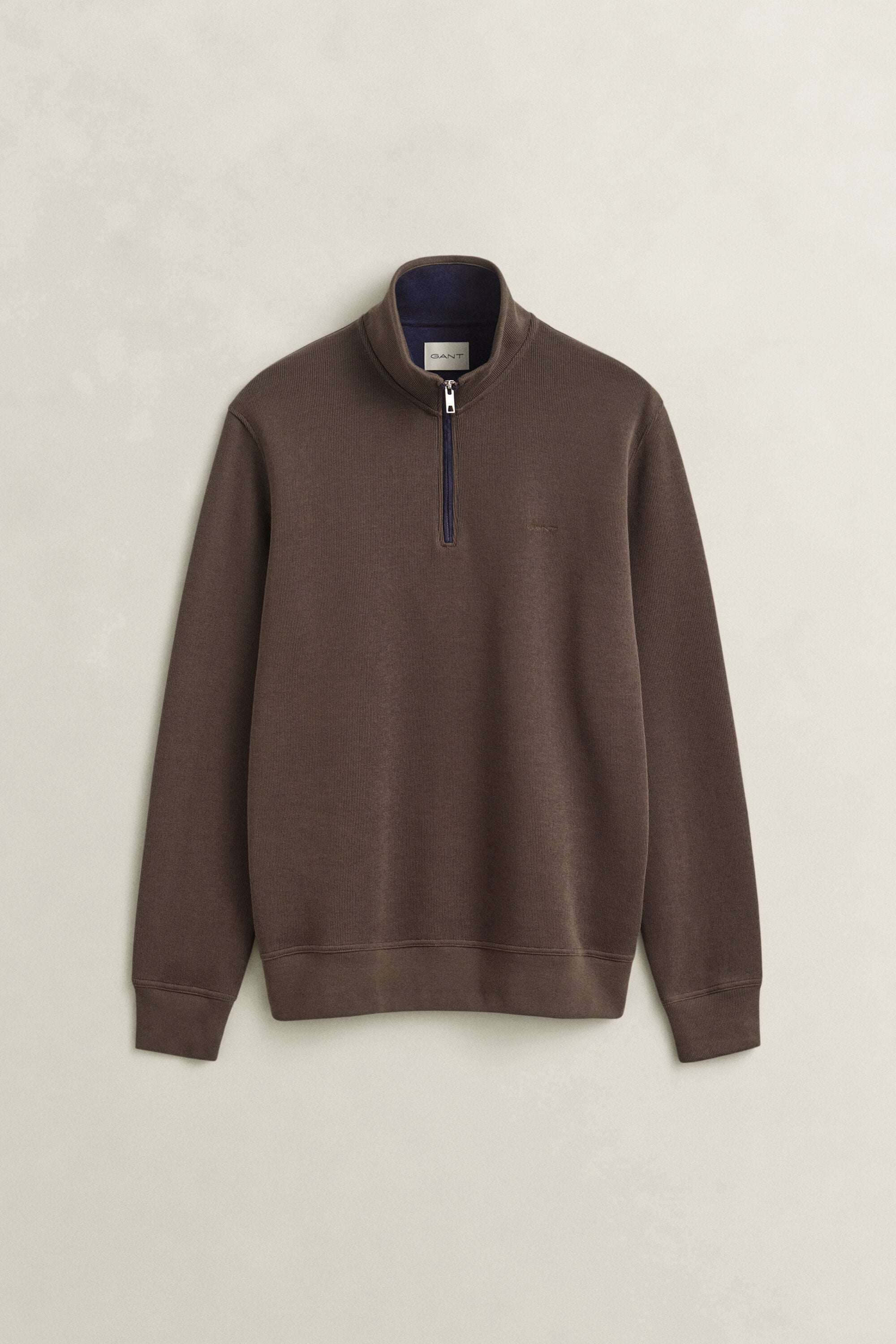 Sacker Rib sweatshirt med halv lynlås