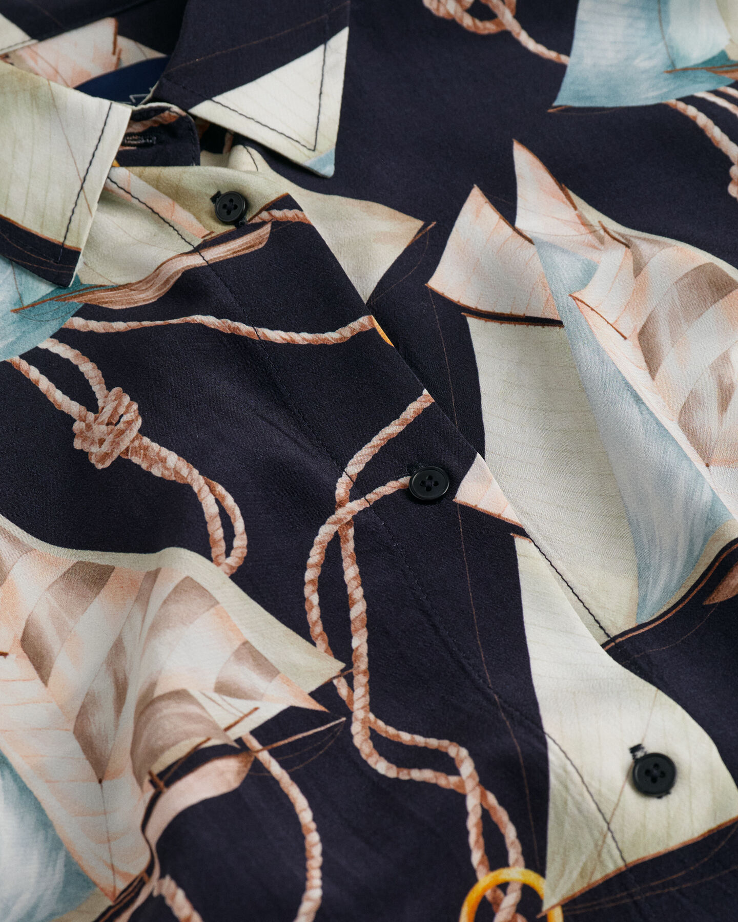 Slim fit skjortekjole med Sailing-tryk