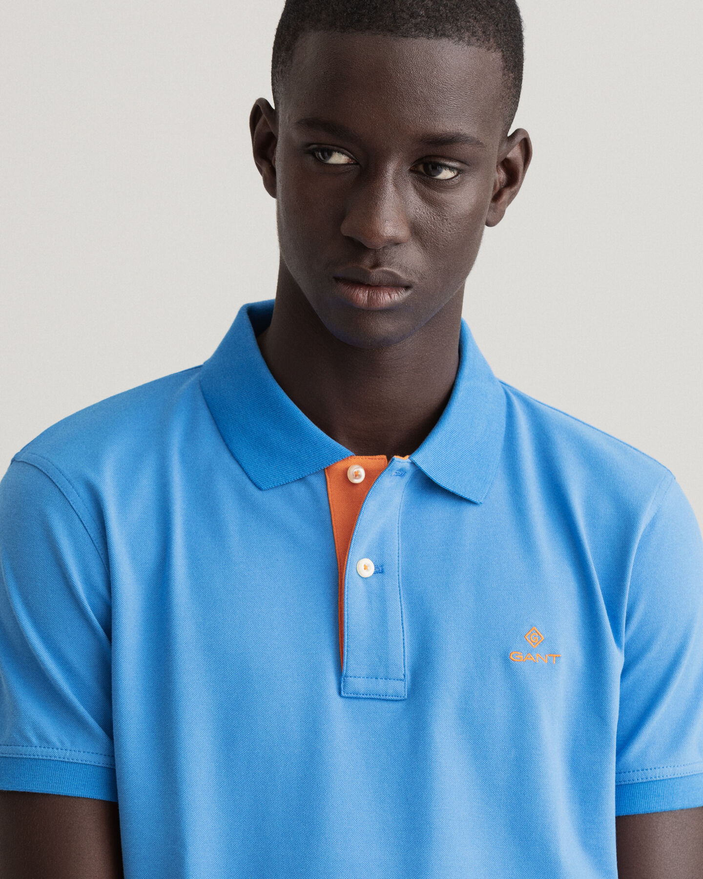 Contrast piqué Rugger med krave