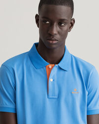 Contrast piqué Rugger med krave