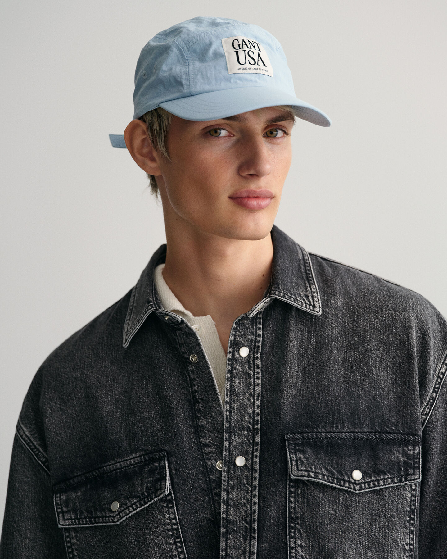 Oversized tung vasket denim-skjorte